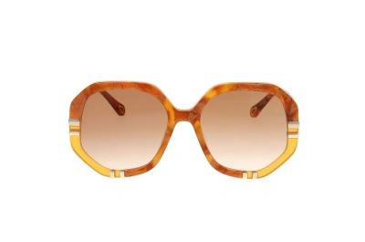 Chloé Eyewear Geometric Frame Sunglasses In Multi