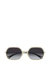 Chloé Rectangle-frame Sunglasses In Gold