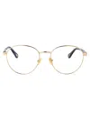 Chloé Round-frame Glasses In Gold-blue-transparent