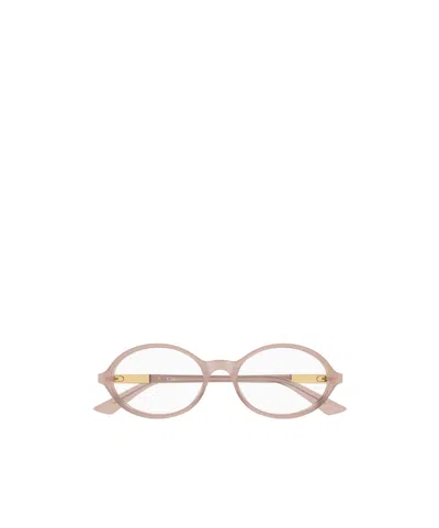 Chloé Eyewear Oval Frame Glasses In Nude