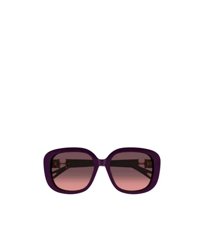 Chloé Eyewear Oval-frame Sunglasses In Purple