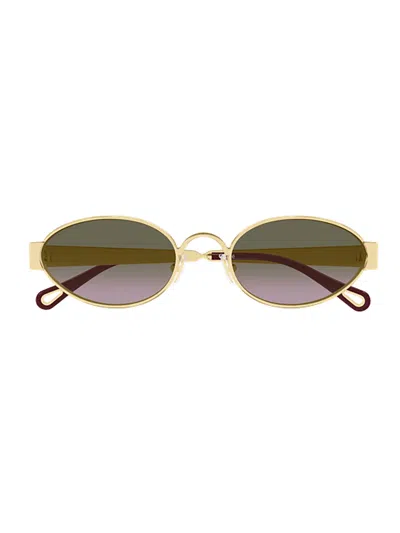 Chloé Eyewear Oval-frame Sunglasses In Gray
