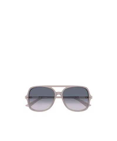 Chloé Translucent Taupe Acetate Sunglasses With Gradient Lenses In Multi