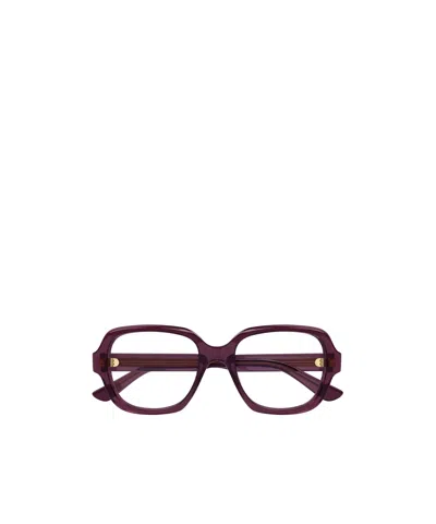 Chloé Eyewear Rectangle Frame Glasses In Burgundy