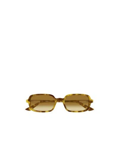 Chloé Eyewear Rectangle Frame Sunglasses In Brown