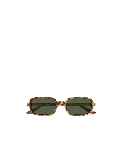 Chloé Eyewear Rectangle Frame Sunglasses In Green