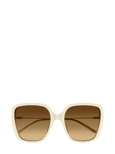 Chloé Eyewear Rectangular Frame Sunglasses In Beige