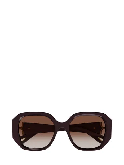 Chloé Eyewear Rectangular Frame Sunglasses In Brown