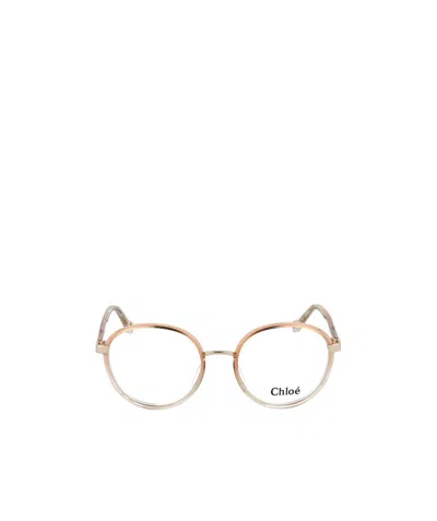 Chloé Eyewear Round Frame Glasses In White