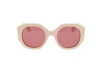 Chloé Eyewear Round Frame Sunglasses In Beige