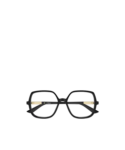 Chloé Eyewear Square Frame Glasses In Metallic