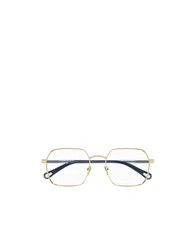 Chloé Eyewear Square-frame Logo-engraved Glasses In Nude