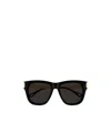 Chloé Bold Square Frame Sunglasses With Glossy Black Front In Black