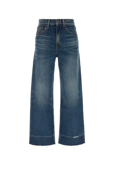 Chloé Faded Frayed-hem Bootcut Jeans In Blue
