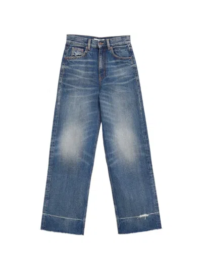 Chloé Faded Frayed-hem Bootcut Jeans In Multi