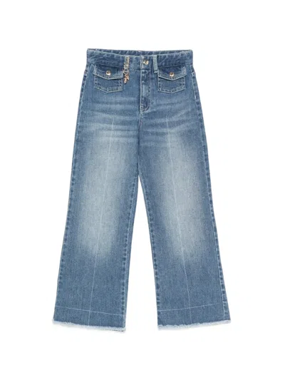 Chloé Kids' Faded Frayed-hem Jeans In Blue
