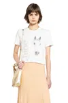 Chloé Cotton Crew Neck Graphic Short Sleeve T-shirt In White