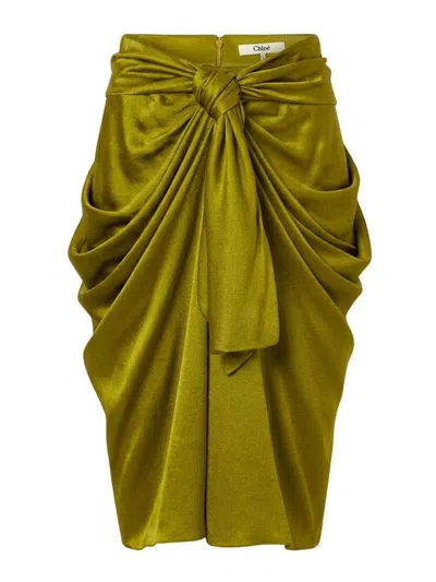Chloé Knot Skirt In Green