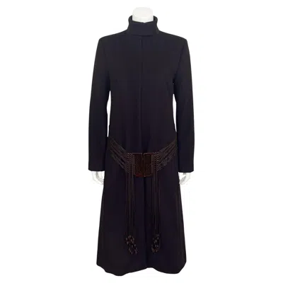 Pre-owned Chloé Fall 2000 Chloe By Stella Mccartney Runway Brown Wool Coat With Ribbon Belt