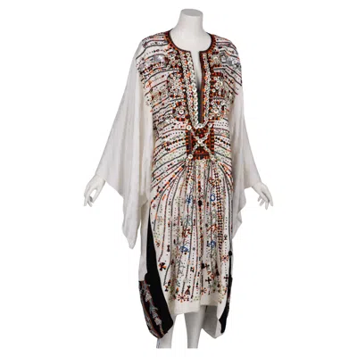 Pre-owned Chloé Fall 2016 Embroidered Caftan Dress Look 15 – Runway Clare Waight Keller In Gray