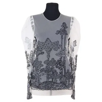 Pre-owned Chloé Chloe Fall 2017 Rtw Runway Dreamscape Embroidered Top Clare Waight Keller In Gray