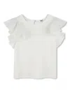 Chloé Ruffled Flounced-sleeve Top In Weiss