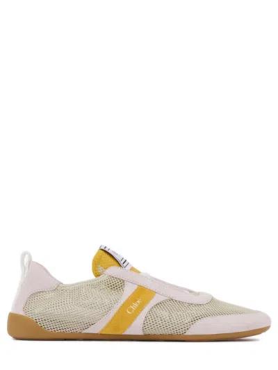 Chloé Fashion Sneakers With Logo And Lace-up Closure In Neutral