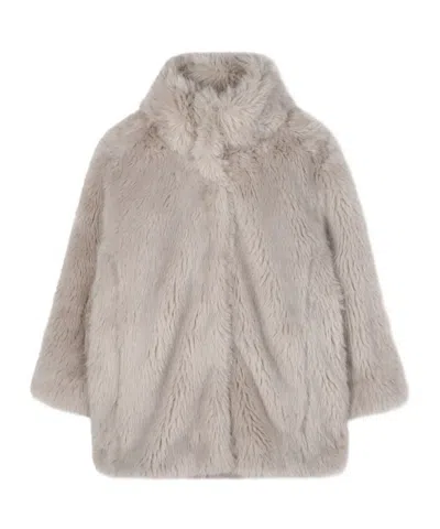 Chloé Faux-fur Coat In Brown