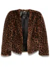 Chloé Leopard Print Plush Jacket In Brown