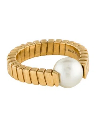 Pre-owned Chloé Faux Pearl Cocktail Ring In Multi