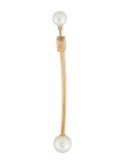 Pre-owned Chloé Faux Pearl Darcy Single Drop Earring In Multi