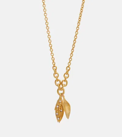 Chloé Faux Pearl-embellished Chain Necklace In Gold