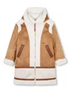 Chloé Faux-suede Coat In Neutrals