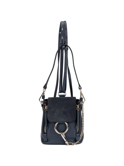 Pre-owned Chloé Faye Backpack In Blue
