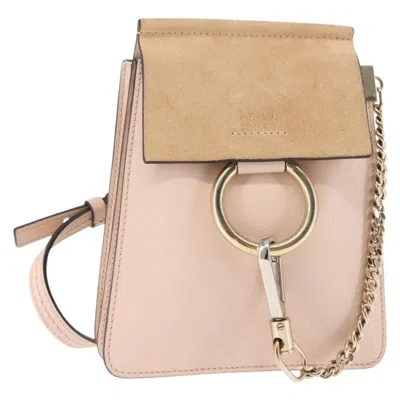 Pre-owned Chloé Chloe Faye Bracelet Crossbody Bag Leather And Suede Pink Suede Bag ()