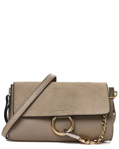 Chloé Chloe Faye Day Mini Leather Shoulder Bag In Gray