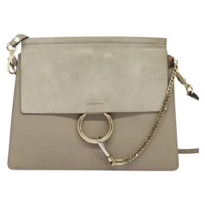 Pre-owned Chloé Faye Gray Suede Shoulder Bag ()
