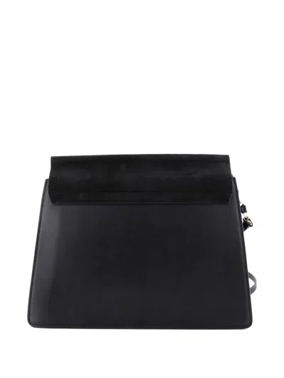 Pre-owned Chloé Faye Leather And Suede Medium Shoulder Bag In Black