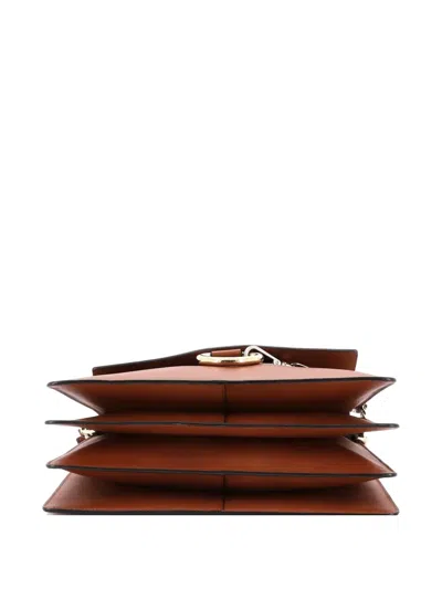 Pre-owned Chloé Faye Leather And Suede Medium Shoulder Bag In Brown