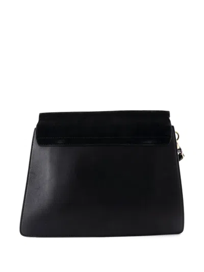 Pre-owned Chloé Faye Leather Medium Shoulder Bag In Black