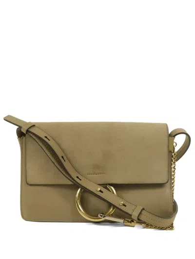 Pre-owned Chloé Faye Leather Shoulder Bag In Neutral