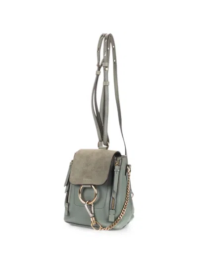 Pre-owned Chloé Faye Ring-detail Backpack In Blue