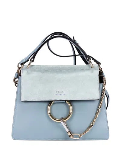 Pre-owned Chloé Faye Ring-detail Shoulder Bag In Blue