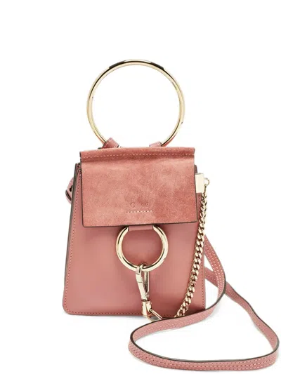 Pre-owned Chloé Faye Ring-handle Crossbody Bag In Pink