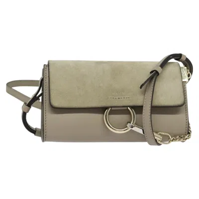 Pre-owned Chloé Chloe Faye Shoulder Bag Leather And Suede Beige Suede Bag () In Sand