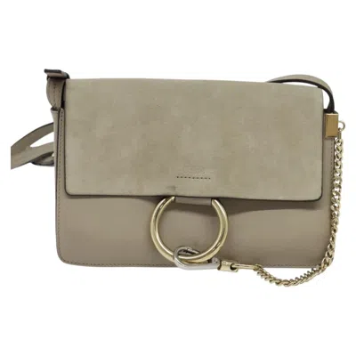 Pre-owned Chloé Chloe Faye Shoulder Bag Leather And Suede Gray Leather Shoulder Bag Bag ()