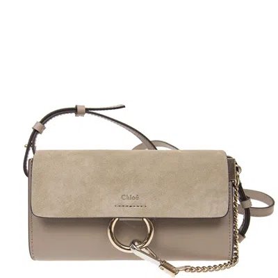 Chloé Chloe Faye Wallet On Strap In Motty Grey