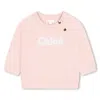Chloé Pink Sweatshirt For Baby Girl With Logo In Pink