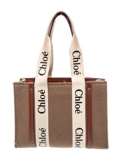 Pre-owned Chloé Felt Tote In Brown