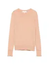 Chloé Long Sleeve Silk Blend Knit Sweatshirt In Orange